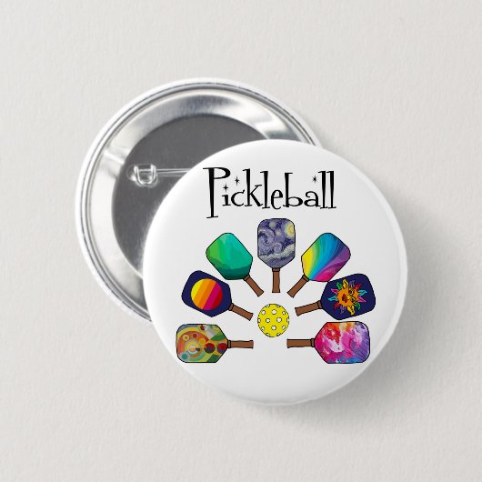 Cooles Pickleball-Rainbow Button (Vorne & Hinten)
