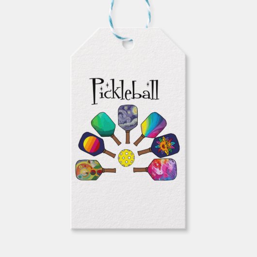Cooles Pickleball-Rainbow Geschenkanhänger (Vorderseite)