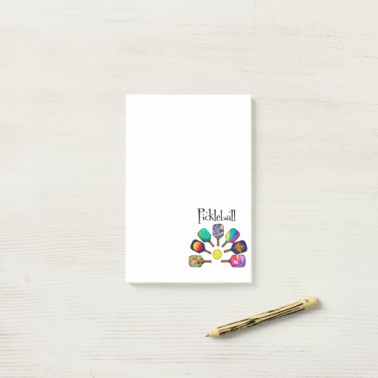 Cooles Pickleball-Rainbow Post-it Klebezettel (Auf Schreibtisch)