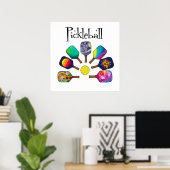 Cooles Pickleball-Rainbow Poster (Heimbüro)