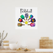 Cooles Pickleball-Rainbow Poster (Küche)