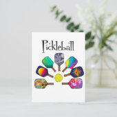 Cooles Pickleball-Rainbow Postkarte (Stehend Vorderseite)