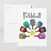 Cooles Pickleball-Rainbow Postkarte (Vorne/Hinten)