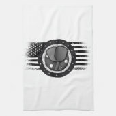 Cooles Pickleball Sport USA Grunge Flag - Pickleba Geschirrtuch (Vertikal)