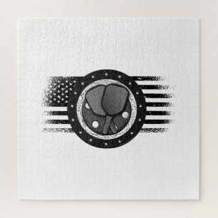 Cooles Pickleball Sport USA Grunge Flag - Pickleba Puzzle