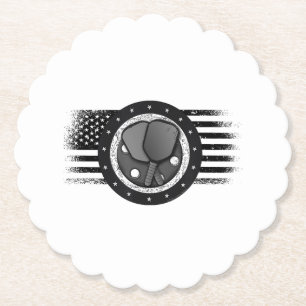 Cooles Pickleball Sport USA Grunge Flag - Pickleba Untersetzer