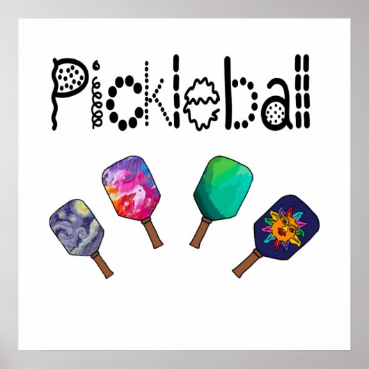Cooles Pickleball und Paddles Sportart Poster (Vorne)