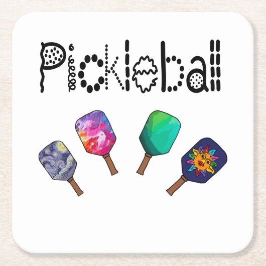 Cooles Pickleball und Paddles Sportart Rechteckiger Pappuntersetzer (Vorderseite)