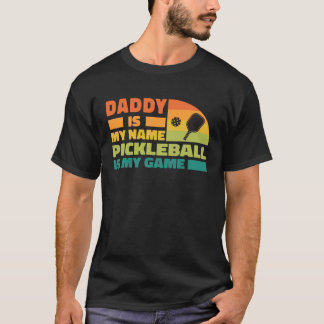 Cooles Pickleball-Vater-Paddle Retro-Sunset-Paddle T-Shirt