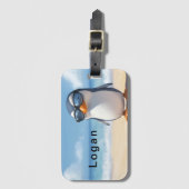 Cooles Pinguin-Design für Kinder Personalisiert Gepäckanhänger (Vorderseite Vertikal)