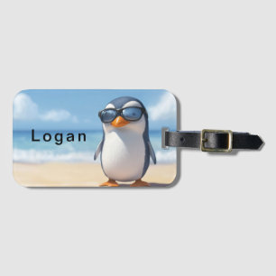 Cooles Pinguin-Design für Kinder Personalisiert Gepäckanhänger