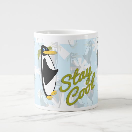 Cooles Pinguin Pal Niedlich Bird Cartoon Motto ble Jumbo-Tasse (Vorderseite)