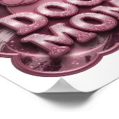 Cooles Pink DOG MOM 3D Text Art Poster (Ecke)