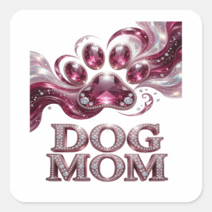 Cooles Pink DOG MOM Sticker Grafik