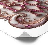 Cooles Pink FREEDOM Textdesign Poster (Ecke)