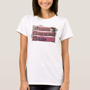 Cooles Pinkes KAFFEE ERST RETTE WELT Künstlerische T-Shirt