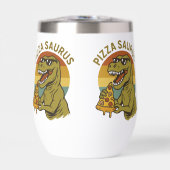 Cooles Pizza-Dino im Retro-Stil (Vorderseite)