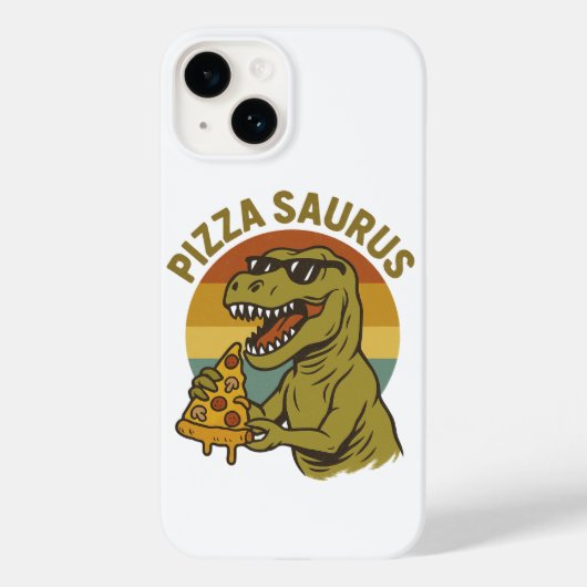 Cooles Pizza-Dino im Retro-Stil Case-Mate iPhone Hülle (Rückseite)