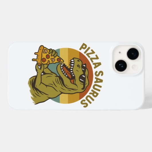 Cooles Pizza-Dino im Retro-Stil Case-Mate iPhone Hülle (Rückseite (Horizontal))