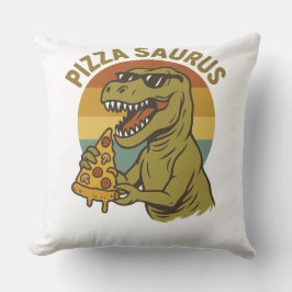 Cooles Pizza-Dino im Retro-Stil Kissen