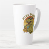 Cooles Pizza-Dino im Retro-Stil Milchtasse (Rechte Ecke)
