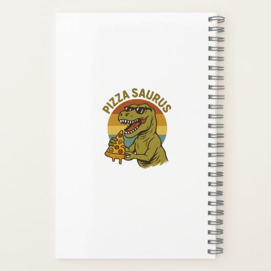 Cooles Pizza-Dino im Retro-Stil Notizblock (Rückseite)