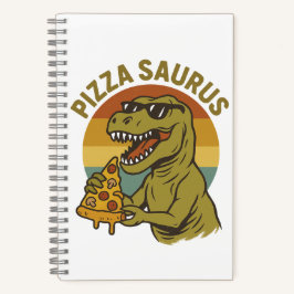 Cooles Pizza-Dino im Retro-Stil Notizblock