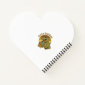 Cooles Pizza-Dino im Retro-Stil Notizblock (Rückseite)