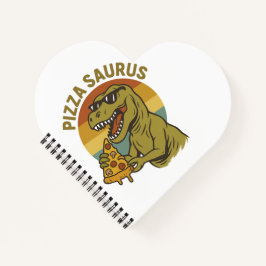 Cooles Pizza-Dino im Retro-Stil Notizblock