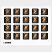 Cooles Pizza-Party Quadratischer Aufkleber (Blatt)