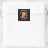 Cooles Pizza-Party Quadratischer Aufkleber (Tasche)