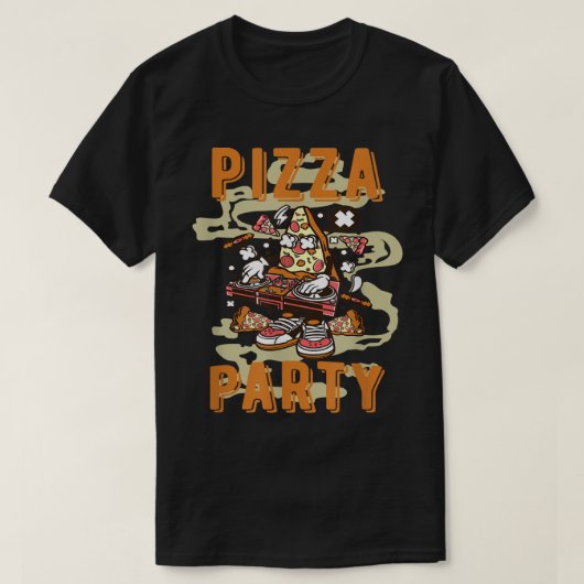 Cooles Pizza-Party T-Shirt (Design vorne)