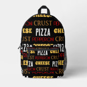 Cooles Pizza Pepperoni-Käsekrste-Textmuster Bedruckter Rucksack (Vorderseite)