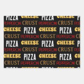 Cooles Pizza Pepperoni-Käsekrste-Textmuster Geschenkpapier Set (Vorderseite 3)