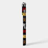 Cooles Pizza Pepperoni-Käsekrste-Textmuster iPhone Hülle (Linke Seite)