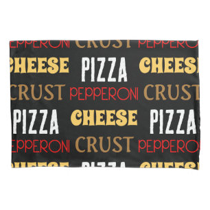 Cooles Pizza Pepperoni-Käsekrste-Textmuster Kissenbezug