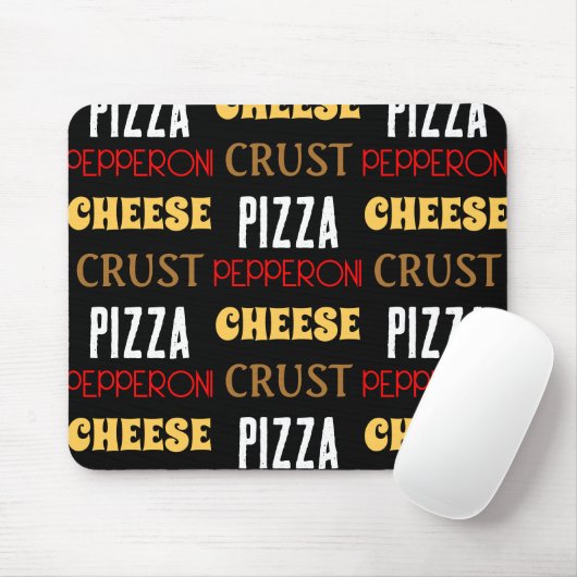 Cooles Pizza Pepperoni-Käsekrste-Textmuster Mousepad (Mit Mouse)