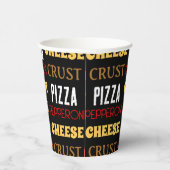 Cooles Pizza Pepperoni-Käsekrste-Textmuster Pappbecher (Rechts)