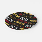 Cooles Pizza Pepperoni-Käsekrste-Textmuster Pappteller (Schrägansicht)