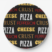 Cooles Pizza Pepperoni-Käsekrste-Textmuster Pappteller (Vorderseite)