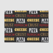 Cooles Pizza Pepperoni-Käsekrste-Textmuster Seidenpapier (Vorderseite)