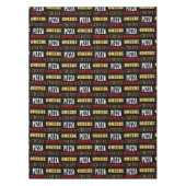 Cooles Pizza Pepperoni-Käsekrste-Textmuster Tischdecke (Vorderseite)