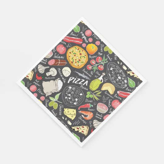 cooles Pizzagekacheltes Party Serviette (Ecke)