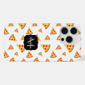 Cooles Pizzaschnittmuster für Monogramm iPhone Hülle (Rückseite (Horizontal))