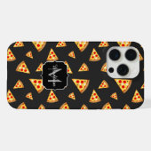 Cooles Pizzaschnittmuster für Monogramm iPhone Hülle (Rückseite (Horizontal))