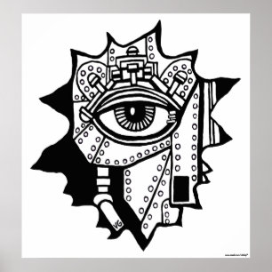 Cooles Plakat der grafischen Kunst des Cyborg