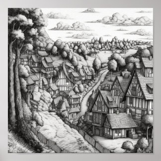 Cooles Plakat für kleine Dörfer