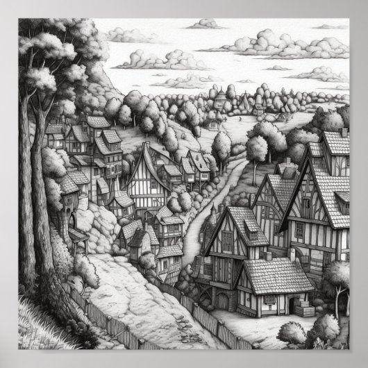 Cooles Plakat für kleine Dörfer (Vorne)