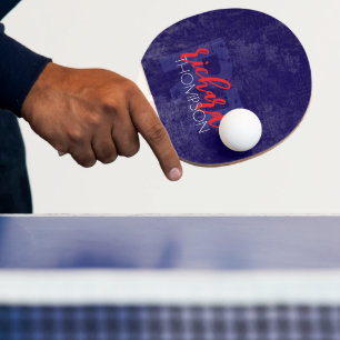 Cooles Player Monogramm (Name + Initialen) auf bla Tischtennis Schläger