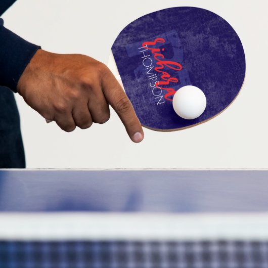 Cooles Player Monogramm (Name + Initialen) auf bla Tischtennis Schläger (InSitu)